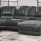 U1952 Power Motion Sectional Sofa - Charcoal Fabric by Global