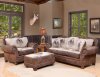 Tobacco Fabric Traditional Sofa & Chair w/Optional Items