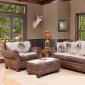 Tobacco Fabric Traditional Sofa & Chair w/Optional Items