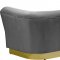 Bellini Sofa 669 in Grey Velvet Fabric by Meridian w/Options