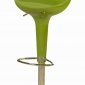 Green Finish Set of 2 Bar Stools w/Metal Base