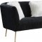 Monroe Sofa 696 in Black Velvet Fabric by Meridian w/Options