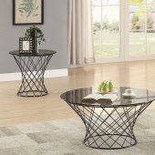 705138 Coffee Table in Black by Coaster w/Glass Top & Options