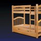 Contemporary Kid's Bunk Bed With Honey Oak Finish