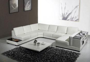 White Leather Modern Stylish Sectional Sofa [VGSS-T75]