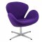 Swan Lounge Chair SW29PRW in Purple Wool by LeisureMod