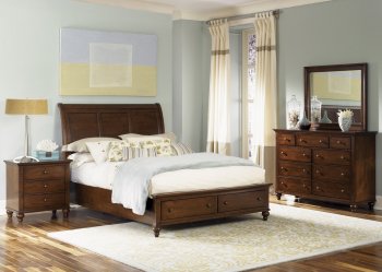 Hamilton Bedroom 5Pc Set 341-BR Cinnamon - Liberty w/Storage Bed [LFBS-341-BR-QSB Hamilton]