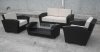 Chocolate Whicker Modern 4Pc Two-Tone Outdoor Sofa Set