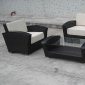 Chocolate Whicker Modern 4Pc Two-Tone Outdoor Sofa Set