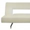 White Leatherette Modern Sofa Bed w/Chrome Legs