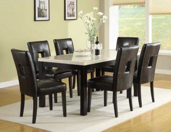 Archstone 3270-60 Dining Table 5Pc Set w/Faux Marble Top [HEDS-3270-60 Archstone]