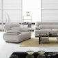 Light Grey Leather Modern 3Pc Sofa, Chair & Loveseat Set