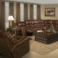 Tobacco Leather Neptune Classic Motion Sectional Sofa