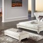 1191 Bed in White Leather-Match by ESF w/Optional Bench