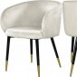 Louise Dining Chair 733 Set of 2 Cream Velvet Fabric by Meridian