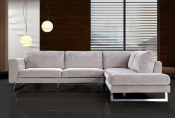 Beige Microfiber Modern Sectional Sofa w/Chrome Metal Legs [VGSS-0659 Milano Beige]