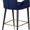 Luxe Counter Stool 792 Set of 2 Navy Velvet Fabric by Meridian