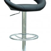 Black & Chrome Set of 2 Modern Barstools w/Adjustable Height