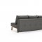 Supremax Quilt Sofa Bed in Gray w/Oak Legs by Innovation