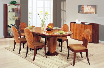 Two-Toned High Gloss Finish Modern Dining Set