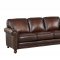 Hampton Sofa & Loveseat Set Leather Italia in Brown w/Options