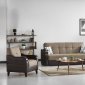 Carlton Sofa Bed & Loveseat Set in Brown Fabric