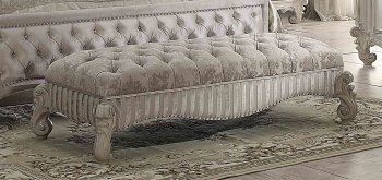 Versailles Bench 96540 in Bone White & Ivory Fabric by Acme [AMBN-96540-Versailles]