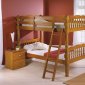 High Gloss Pine Finish Contemporary Twin Bunk Bed