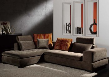 Light Brown Fabric Stylish Modern Sectional Sofa [CVSS-Hudson]