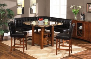 Medium Brown Cherry Dinette w/Storage Pedestal Base Table [HLDS-D360S]