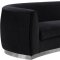 Julian Sofa 621 in Black Velvet Fabric by Meridian w/Options