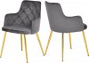 Salvatore Dining Chair 757 Set of 2 Grey Velvet Fabric Meridian