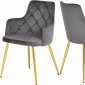 Salvatore Dining Chair 757 Set of 2 Grey Velvet Fabric Meridian