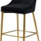 Karina Counter Stool 789 Set of 2 Black Velvet Fabric - Meridian