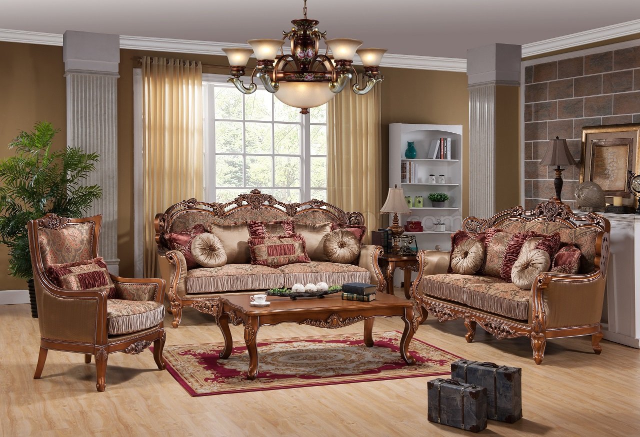 Mavis Traditional Sofa in Fabric w/Optional Items
