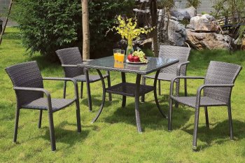 Ayesha Outdoor Patio Dining 5Pc Set CM-OT1850 in Gray [FAOUT-CM-OT1850-Ayesha]