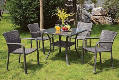 Ayesha Outdoor Patio Dining 5Pc Set CM-OT1850 in Gray