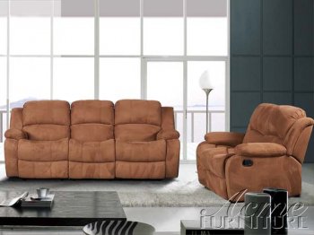 Chocolate Fabric Modern Morris Motion Sofa Set w/Options [AMS-50005 Morris]