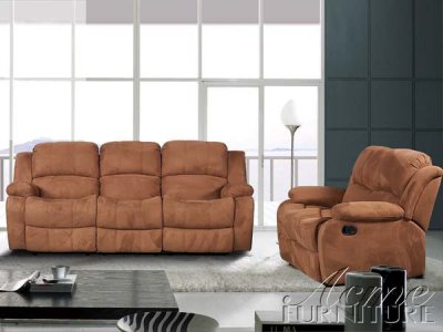 Chocolate Fabric Modern Morris Motion Sofa Set w/Options