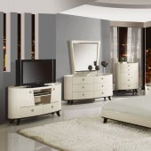 Angelica Bedroom in Beige & Black w/Platform Bed by Global