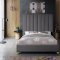 Via Upholstered Bed in Grey Velvet Fabric by Meridian