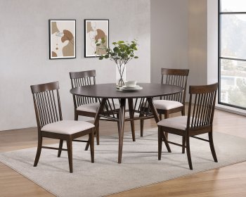 Everton Dining Set 5Pc 108891 in Dark Walnut by Coaster [CRDS-108891 Everton]