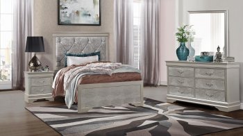 Verona Kids Bedroom Set 4Pc in Silver by Global w/Options [GFKB-Verona Silver]