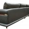 9180 Sectional Sofa in Gray-Green Leather by ESF