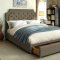 Orianna CM7674 Upholstered Bed in Gray Fabric