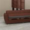 Brown Fabric Modern Convertible Sofa Bed w/Storage Space