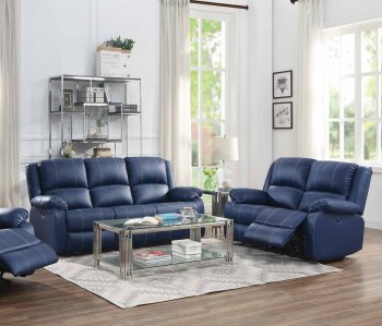 Zuriel Power Motion Sofa 54615 in Blue PU by Acme w/Options [AMS-54615 Zuriel]