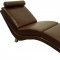 Cognac Full Leather Modern Chaise w/Removable Pillow