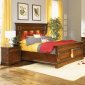 Mahogany Finish Traditional Storage Bed w/Optional Case Goods