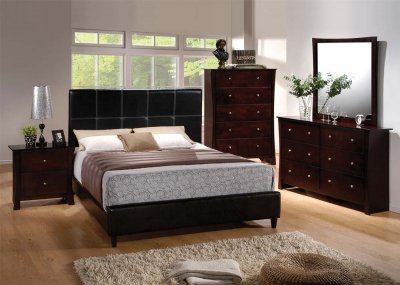 20150 Ridge Black Bicast Bed w/Optional Casegoods By Acme